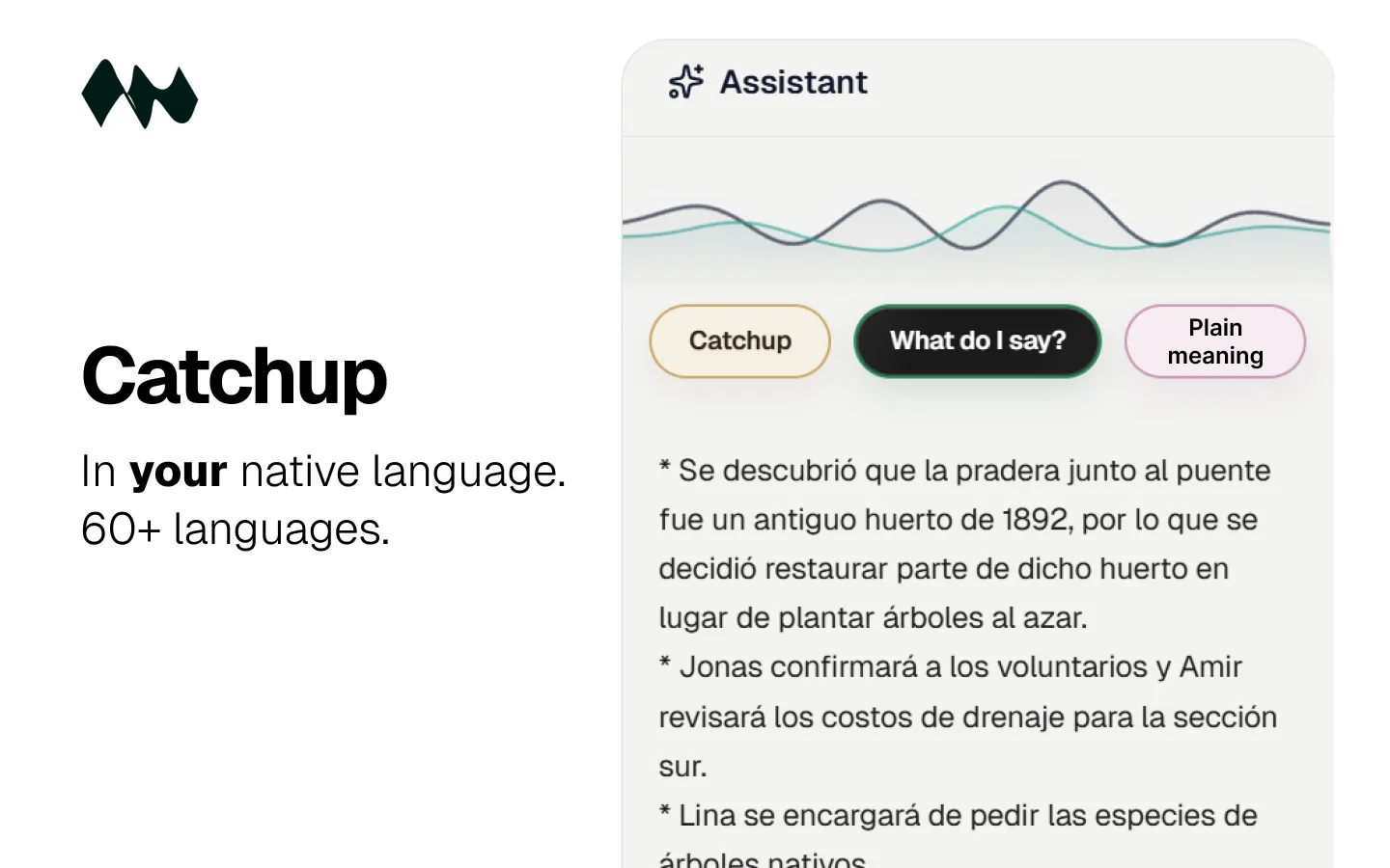 Bearbits Catchup feature — catch up in your language mid-meeting